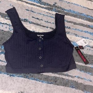 Cotton candy sweet collection cropped stretchy top button down. size M/L